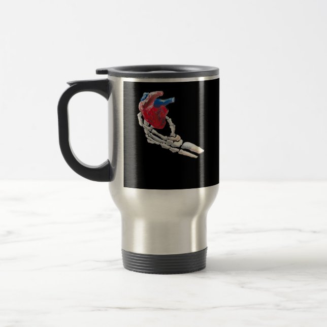 This Is My Heart - Skeleton Heart Hands Travel Mug (Left)