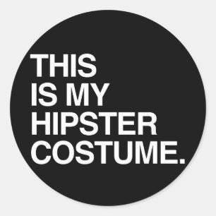 THIS IS MY HIPSTER COSTUME CLASSIC ROUND STICKER