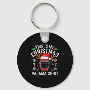 This Is My Hockey Christmas Pajama Shirt Srt Men B Key Ring