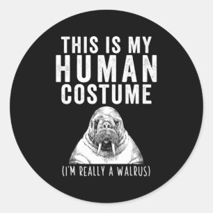 This Is My Hu I'M Really A Walrus Classic Round Sticker