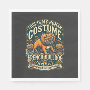 This Is My Human Costume French Bulldog Pumpkin Ha Napkin
