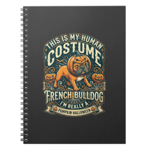 This Is My Human Costume French Bulldog Pumpkin Ha Notebook