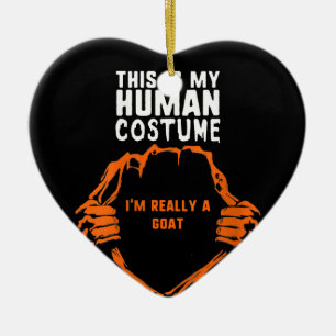 This Is My Human Costume Goat Gift Ceramic Ornament