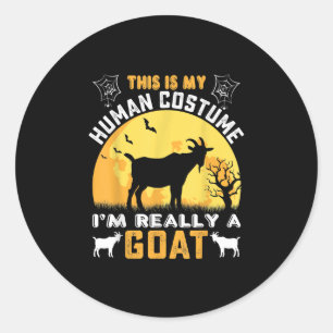 This Is My Human Costume Goat Gift Classic Round Sticker