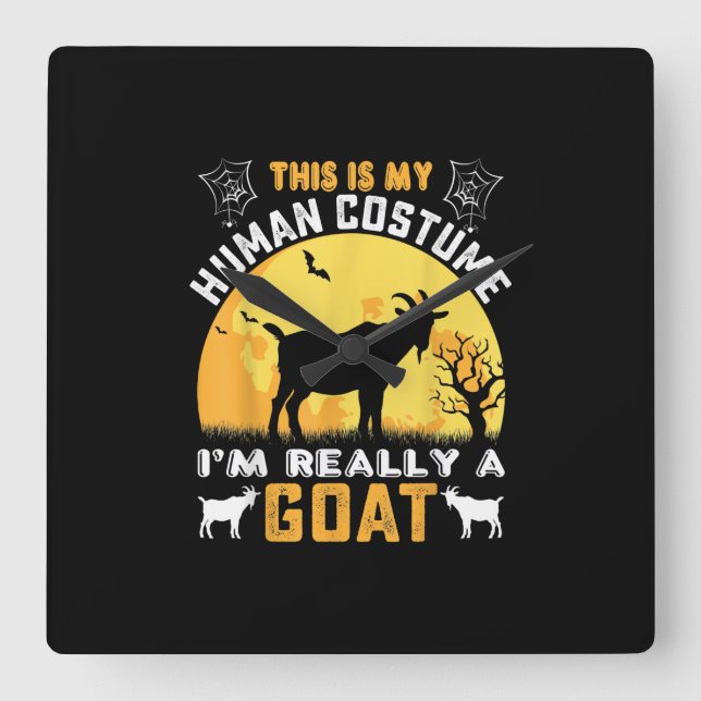 This Is My Human Costume Goat Gift Square Wall Clock (Front)