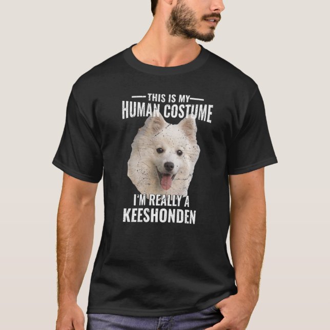 This Is My Human Costume I’m Really A Keeshonden D T-Shirt (Front)