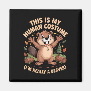 This is my human costume i'm a beaver halloween magnet