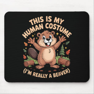 This is my human costume i'm a beaver halloween mouse pad