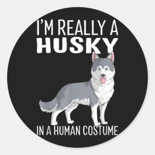 This Is My Human Costume Im A Husky Dog Halloween Classic Round Sticker