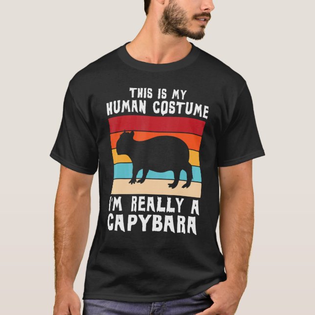 This Is My Human Costume I'm Really A Capybara Hal T-Shirt (Front)