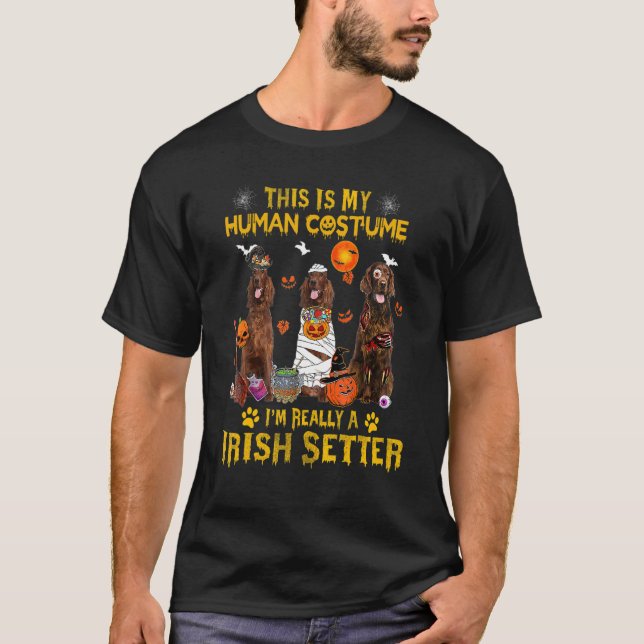 This Is My Human Costume I'm Really A Irish Setter T-Shirt (Front)