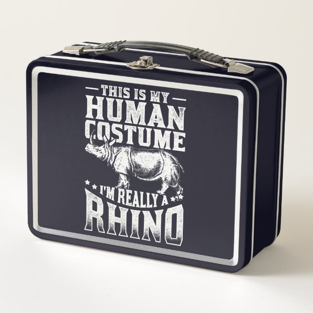 this is my human costume im really a rhino metal lunch box (Front)