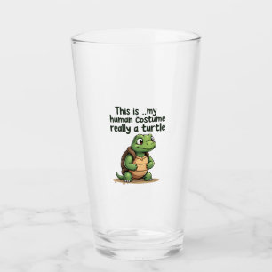 This Is My Human Costume I'm Really A Turtle T-Shi Glass