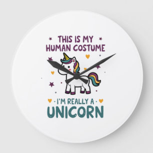 This Is My Human Costume I'm Really A Unicorn T-Sh Large Clock