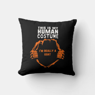 This Is My Human Costume Im Really Goat Halloween Cushion