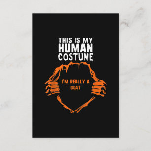 This Is My Human Costume Im Really Goat Halloween Enclosure Card