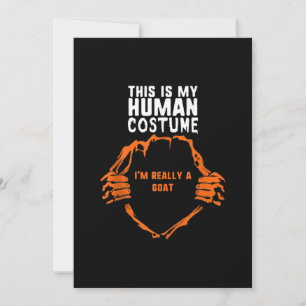 This Is My Human Costume Im Really Goat Halloween Holiday Card
