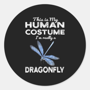 This Is My Human Costume Kawaii Animal Dragonfly Classic Round Sticker