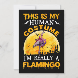 This Is My Human Costume Really Flamingo Halloween Holiday Card