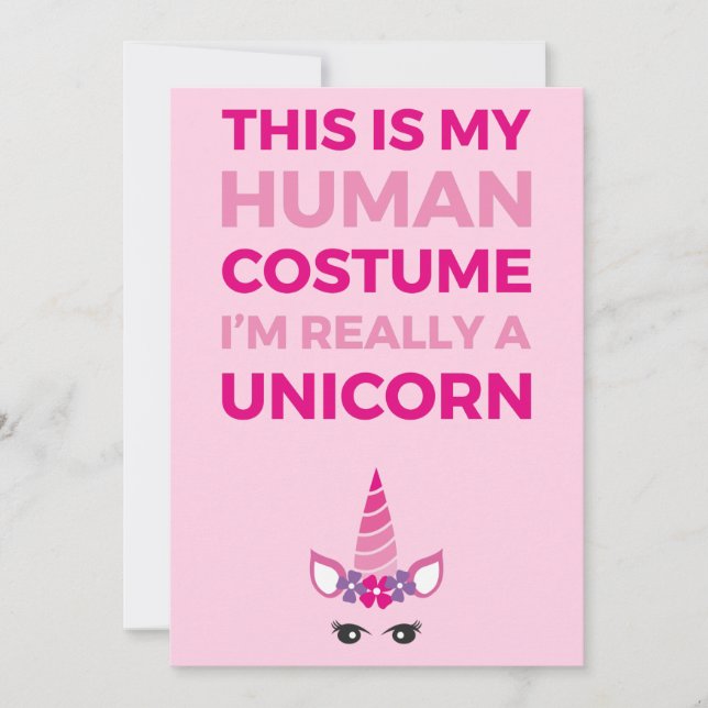 This Is My Human Costume - Unicorn Edition I Invitation (Front)