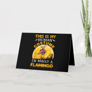 This Is My Human Usuume Really Flamingo Halloween Card