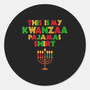 This Is My Kwanzaa Pajamas Seven Principles Candle Classic Round Sticker