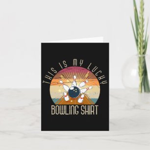 This Is My Lucky Bowling Shirt Bowler Gift Retro B Card