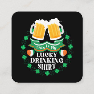 This Is My Lucky Drinking Beer St. Patrick's Day Square Business Card