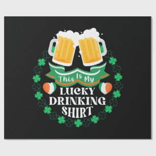 This Is My Lucky Drinking Beer St. Patrick's Day Wrapping Paper