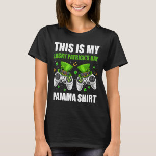 This Is My Lucky Patricks Day Pajama Video Game Ga T-Shirt
