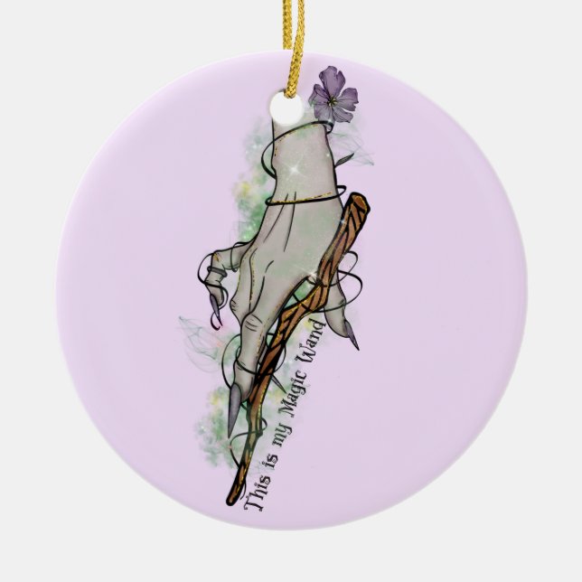 This Is My Magic Wand Ceramic Ornament (Front)