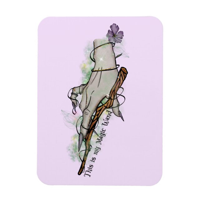 This Is My Magic Wand – Gothic Witch Hand Magnet (Vertical)