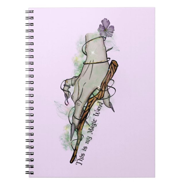 This Is My Magic Wand – Gothic Witch Hand Notebook (Front)