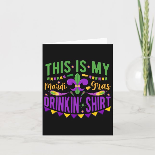 This Is My Mardi Gras Party Drinking  Card (Front)