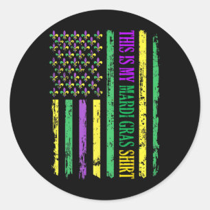 This Is My Mardi Gras Shirt Funny Outfit Men Women Classic Round Sticker