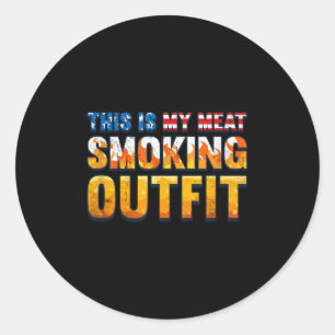 This Is My Meat Smoking Outfit Barbecue Meat Grill Classic Round Sticker