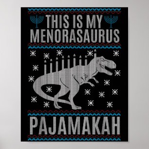This Is My Menorah-saurus Happy Hanukkah Dinosaur Poster