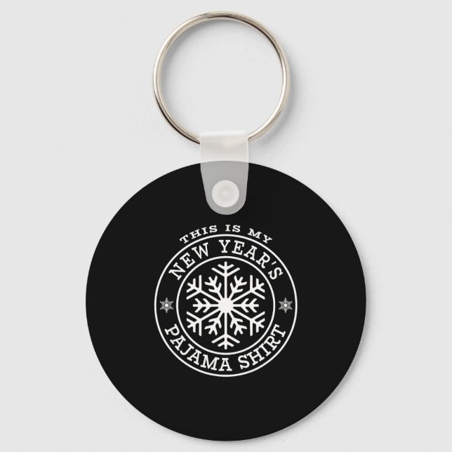 This Is My New Year's Pajama Shirt Fun Winter Snow Key Ring (Front)