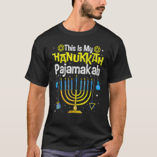 This Is My Pajamakah  Menorah Hanukkah Pajamas Cha T-Shirt