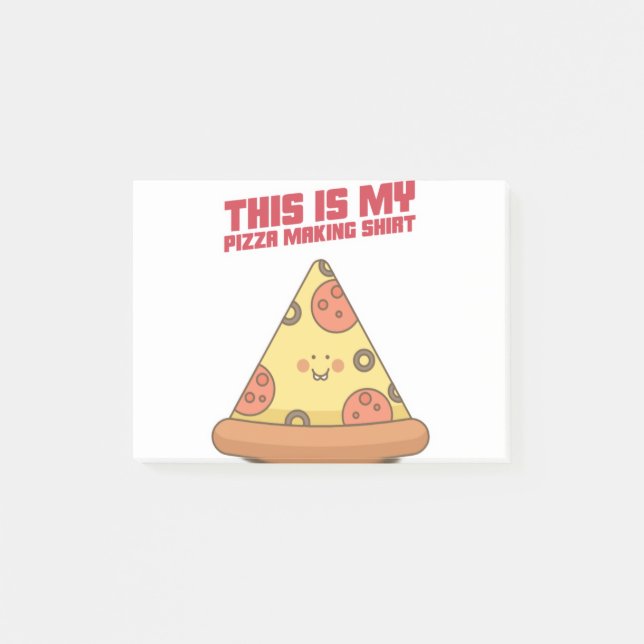 This Is My Pizza Making Shirt Heart Post-it Notes (Front)