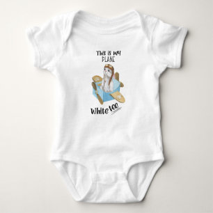 This Is My Plane White Tee, Aviation Themed Baby Bodysuit