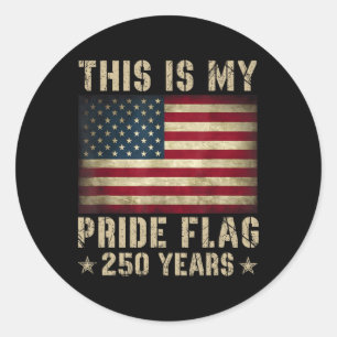 This Is My Pride Flag Usa American 250 Years Patri Classic Round Sticker