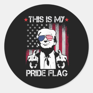 This Is My Pride Flag Usa American 4th Of July On  Classic Round Sticker