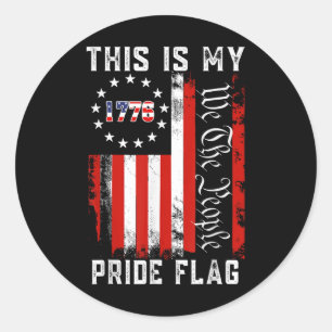 This Is My Pride Flag Usa American 4th Of July Pat Classic Round Sticker