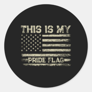 This Is My Pride Flag Usa American 4Th Of July Pat Classic Round Sticker