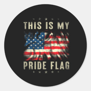 This Is My Pride Flag Usa American 4th Of July Pat Classic Round Sticker