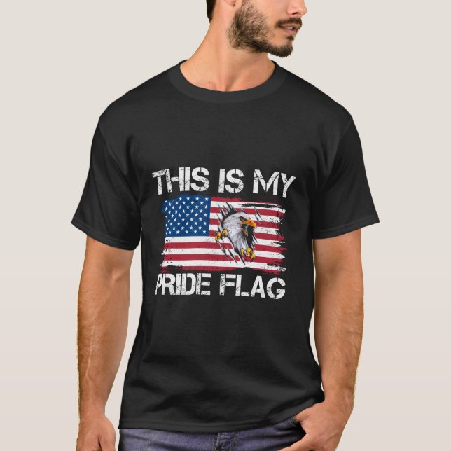 This Is My Pride Usa American Flag 4Th Of July Pat T-Shirt (Front)