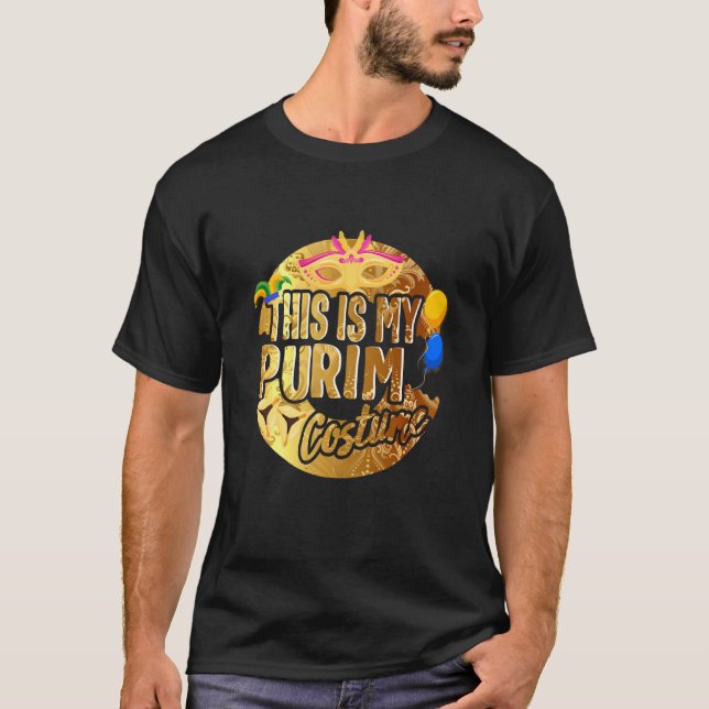 This Is My Purim Costume Feast Of Lots Jewish Holi T-Shirt (Front)