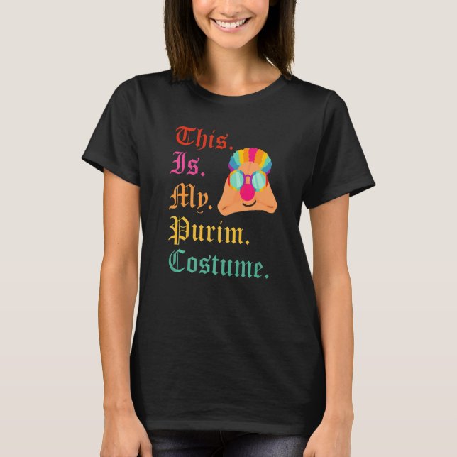 This Is My Purim Costume Funny Jewish Hamantaschen T-Shirt (Front)