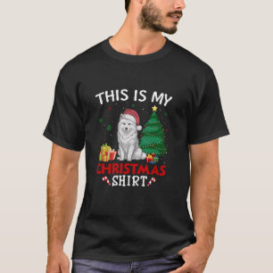 This is My Samoyed Dog Santa Hat Christmas Pajama  T-Shirt